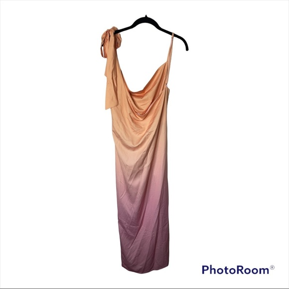 NWT LOVERS + FRIENDS Revolve Pink Orange Ombre Issadora Midi Slip Dress Small - Picture 6 of 11